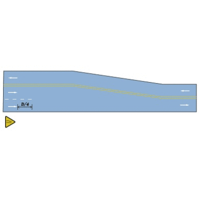 三车道缩减为双车道