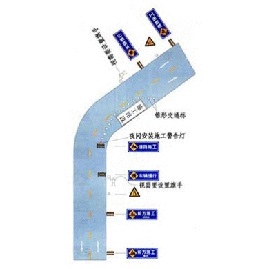 视距不良双车道路面局部施工