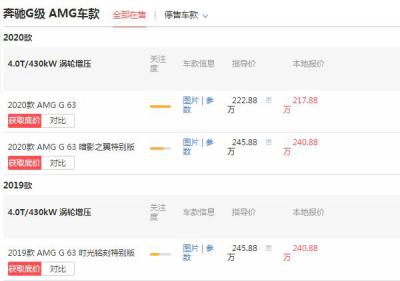 奔驰吉普g63车价多少钱 落地价最低高度256.87万